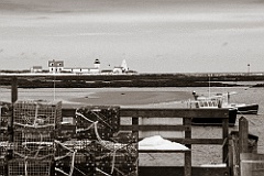 Cape Porpoise (Goat Island) Light in Wintertime - Sepia Tone